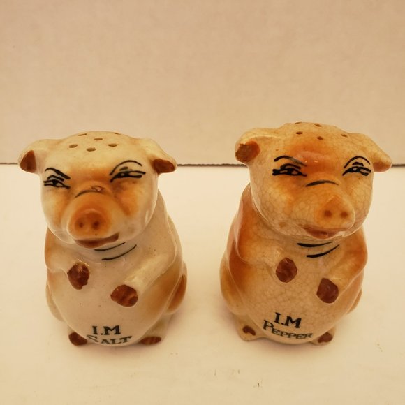 Vintage Made in Japan Dining Vintage Pigs Salt Pepper Shaker Set
